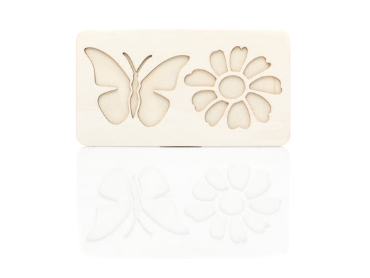 Sinnes-Tablett mit Motiv Schmetterling & Blume inklusive Sinnes-Reis