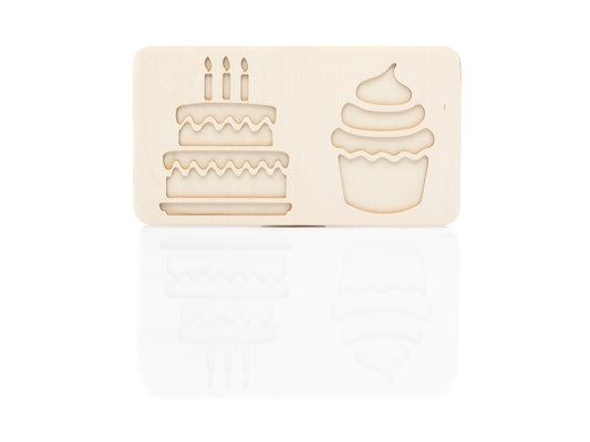 Sinnes-Tablett mit Motiv Torte & Cupcake inklusive Sinnes-Reis